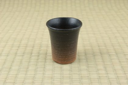 Sake Cup - Cold Sake - Bizen/Black - 6 x 6.5 cmh