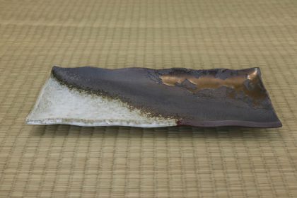 Plate (Oblong) - Shiroyu Kinsai Nagashi - 28 x 11.5 cm