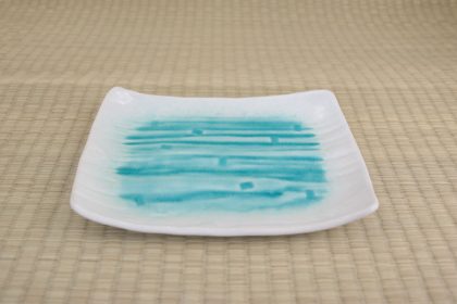 Plate - Deep Oblong - Hakuryusui - 23 x 17.5cm